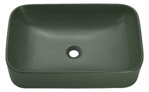 KAMA-MFG-60 Keramické umývadlo na dosku v matnej lesnej zelenej farbe 61 cm