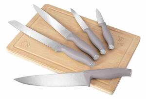 Súprava nožov s doskou 6 ks Taupe Collection