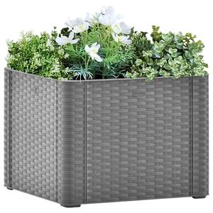 Samozavlažovací vyvýšený záhradný záhon sivý 43x43x33 cm