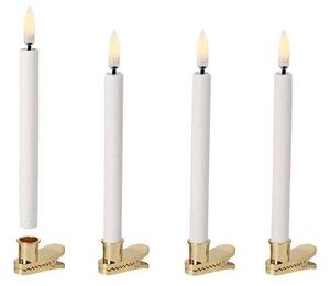 Uyuni Lighting - Kuželová Sviečka Mini LED 4 pcs. w/clips 1,3x13 cm Nordic White