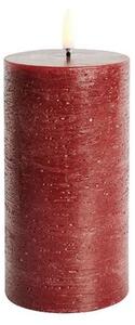 Uyuni - Pillar Candle LED 7,8 x 15,2 cm Rustic Carmine Red Lighting