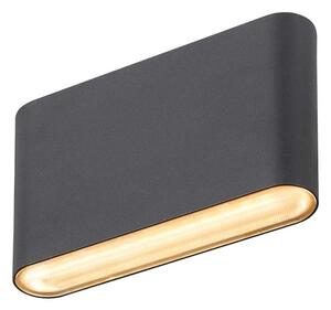SLV - Oval 14 LED Vonkajšie Nástenné Svietidlo IP65 Black