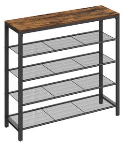 REGÁL NA TOPÁNKY, hnedá, čierna, 100/92,5/30 cm Boxxx - Online Only drobný nábytok, Online Only