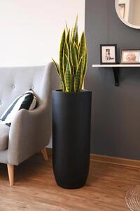 Kvetináč SOLERIO, výška 80 cm, sklolaminát, čierny