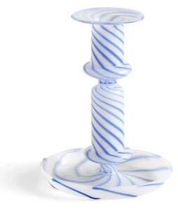 HAY - Flare Stripe Držiak na Sviečku Milk Medium Blue