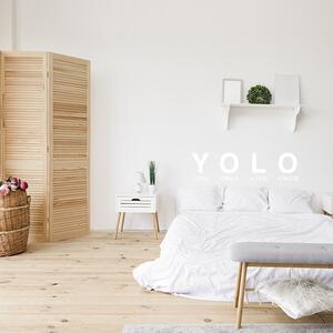 Sablio Samolepka na stenu: nápis YOLO - 60x16 cm