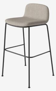 Palm čalúnená barová stolička s kovovými nožkami, V65cm - chrómovaná oceľ