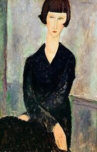 Obrazová reprodukcia Woman in Black Dress, Modigliani, Amedeo