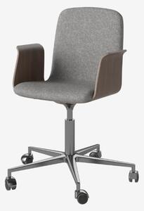 Palm čalúnená kancelárska stolička s lakťovou opierkou a kolieskami - Bielený dub
