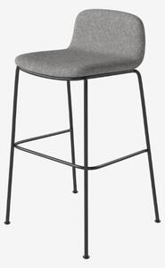 Palm čalúnená barová stolička, V 65cm - čierna lakovaná oceľ