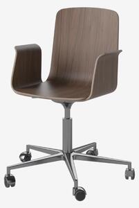 Palm kancelárska stolička s lakťovou opierkou a kolieskami - Dub