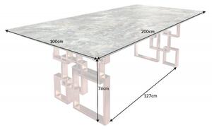 Jedálenský stôl Atlantis 200cm tyrkysová mramor-Optik