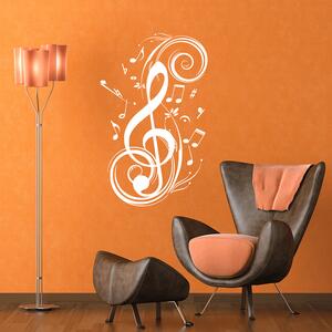 Sablio Samolepka na stenu: Hudební ornament - 37x60 cm