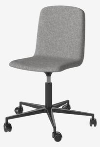 Palm čalúnená kancelárska stolička s kolieskami - čierna lakovaná oceľ