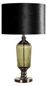Dekorstudio Sklenená stolová lampa ADRIA ⌀36x61cm - fľaškovozelená s čiernym tienidlom