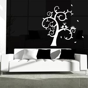 Sablio Samolepka na stenu: Strom s ptáčky - 60x60 cm