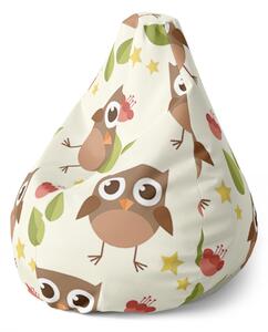 Sablio Sedací vak Pear Sovy - 70 x 95 x 15 cm
