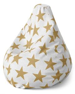 Sablio Sedací vak Pear Zlaté hviezdy - 70 x 95 x 15 cm