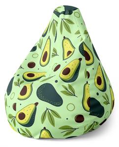 Sablio Sedací vak Pear Kreslené avokádo - 70 x 95 x 15 cm