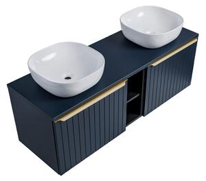 Kúpeľňová skrinka s umývadlom a doskou SANTA FE Blue DU140/1 | 140 cm