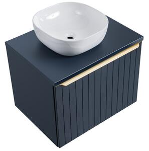 Kúpeľňová skrinka s umývadlom a doskou SANTA FE Blue DU60/1 | 60 cm