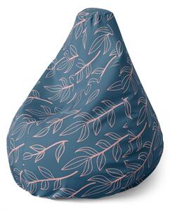 Sablio Sedací vak Pear Ružové maľované lístky - 70 x 95 x 15 cm