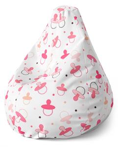 Sablio Sedací vak Pear Ružové cumlíky - 70 x 95 x 15 cm