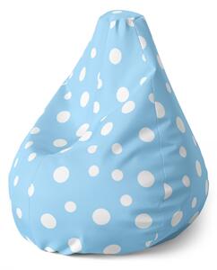 Sablio Sedací vak Pear Biele bodky na modrej - 70 x 95 x 15 cm