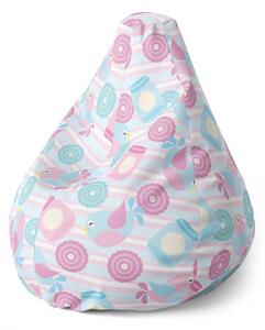 Sablio Sedací vak Pear Roztomilé vtáčiky - 70 x 95 x 15 cm
