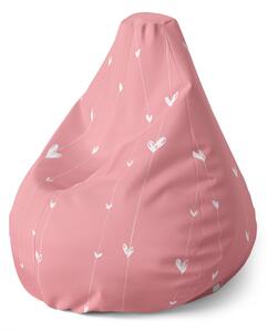 Sablio Sedací vak Pear Asymetrické srdiečka - 70 x 95 x 15 cm
