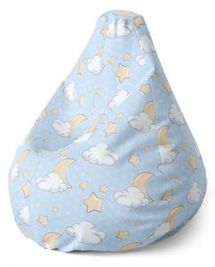 Sablio Sedací vak Pear Mesiačiky, hviezdičky a obláčiky - 70 x 95 x 15 cm