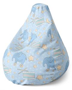 Sablio Sedací vak Pear Bubny a Slony - 70 x 95 x 15 cm