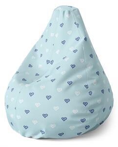 Sablio Sedací vak Pear Srdce na modrej - 70 x 95 x 15 cm