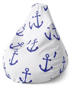 Sablio Sedací vak Pear Modré kotvy - 70 x 95 x 15 cm