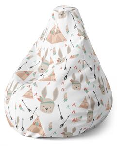 Sablio Sedací vak Pear Zajace pri stane - 70 x 95 x 15 cm