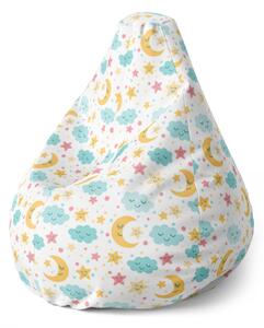 Sablio Sedací vak Pear Mesiac a modré obláčiky - 70 x 95 x 15 cm