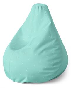 Sablio Sedací vak Pear Biele čiarky na tyrkysovej - 70 x 95 x 15 cm