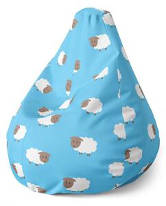 Sablio Sedací vak Pear Ovečky - 70 x 95 x 15 cm