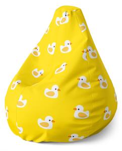 Sablio Sedací vak Pear Biele kačičky - 70 x 95 x 15 cm