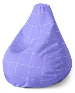 Sablio Sedací vak Pear Štvorcový vzor fialovej - 70 x 95 x 15 cm