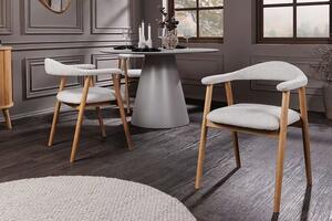 Dizajnová jedálenská stolička Wadeline II krémová / prírodná hnedá