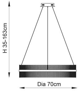 Endon 107108 - LED luster na lanku LED/56W/230V 3000K lesklý chróm