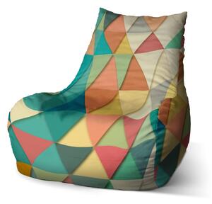 Sablio Sedací vak Bean Trojuholníky - 60 x 70 x 70 cm
