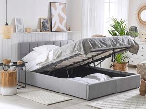 Manželská posteľ 140 cm DARGAN (sivá) (textil) (s roštom a úl. priestorom). Vlastná spoľahlivá doprava až k Vám domov. 1026653