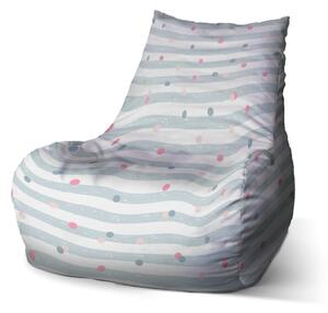 Sablio Sedací vak Bean Bodky a pruhy - 60 x 70 x 70 cm
