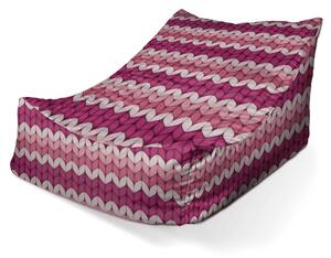 Sablio Sedací vak Lounge Striedajúce ružové pletenie - 80 x 95 x 50 cm