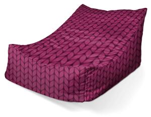Sablio Sedací vak Lounge Pletenie vo fuksiovej farbe - 80 x 95 x 50 cm