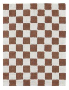 MUZZA Prateľný kockovaný koberec tilly 120 x 160 cm hnedý