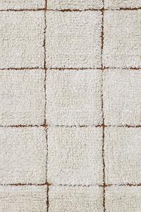 MUZZA Prateľný kockovaný koberec memmo 120 x 160 cm prírodný