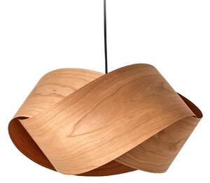 LZF LAMPS Závesné svietidlo Nut, čerešňové drevo/niklová farba, dĺžka 42 cm, Svetlé drevo, Obývacia izba / jedáleň, Drevo, Dizajn, Závesné svietidlo